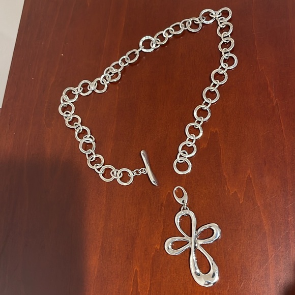 Gorgeous RLM Studio Sterling Silver Toggle Chain with Detachable Cross Pendant - Picture 4 of 11